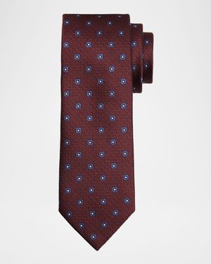 Men's Geometric Jacquard Silk Tie