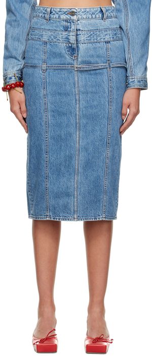 JACQUEMUS Blue Le Chouchou 'La Jupe De Nîmes Criollo' Denim Midi Skirt