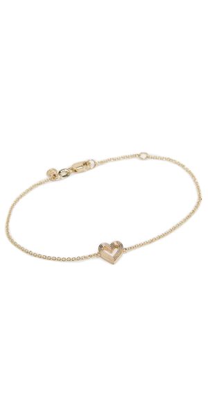 Sydney Evan 14k Fluted Heart Bracelet Yellow Gold One Size