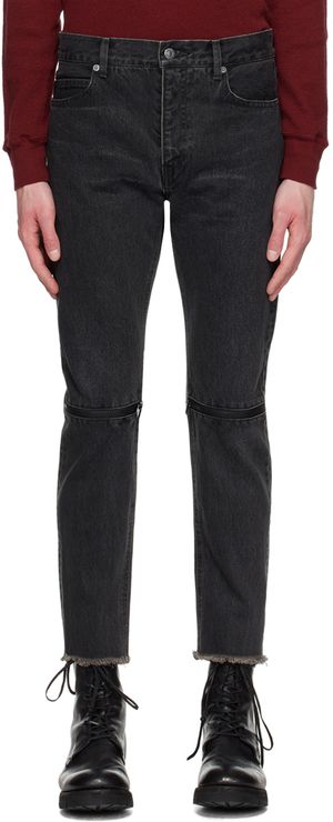 UNDERCOVER Black Zip Jeans