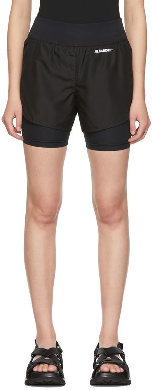 Jil Sander Black Nylon Sport Shorts