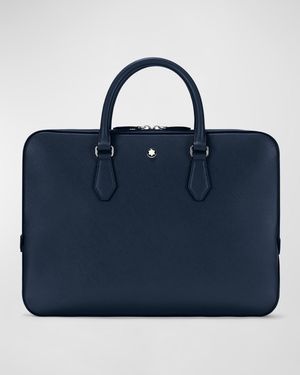 Men's Sartorial Thin Saffiano Leather Document Briefcase