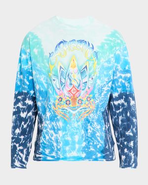 Men's Organic Cotton Surf Lotus Tie-Dye Long-Sleeve T-Shirt