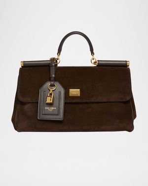 My Sicily Suede and Leather Top-Handle Bag