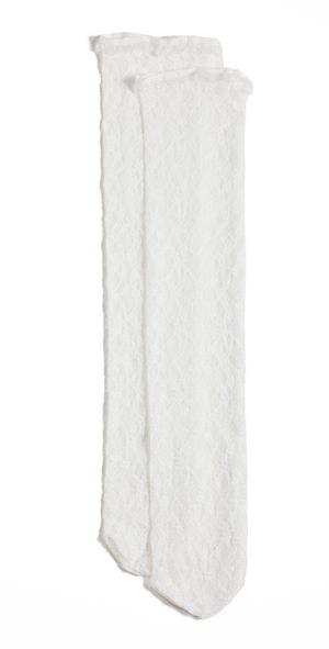 High Heel Jungle Gigi Lace Knee Socks White One Size