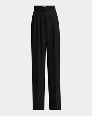 Pleated Wide-Leg Trousers