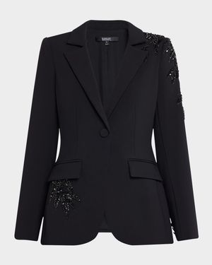 Single-Button Bead Embellished Jacket