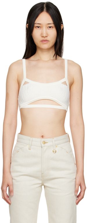 JACQUEMUS Soutien-gorge de style bandeau Bellinu blanc