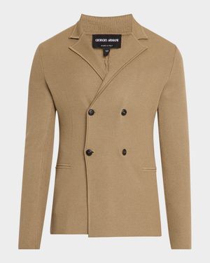 Men's Wool-Cashmere Rib Stitch Blazer