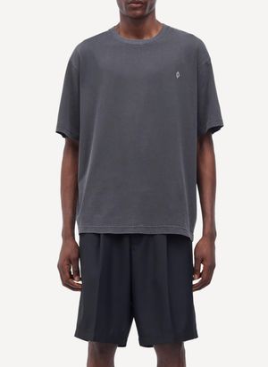 Samsoe Samsoe - Tee-shirt col rond en coton bio mélangé - Taille XL - Noir