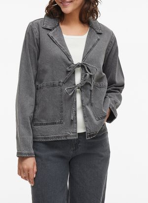 Vila - Veste col tailleur en jean - Taille 42 - Gris