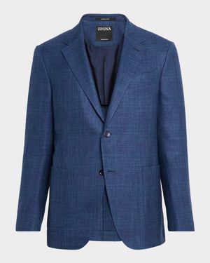 Men's Tonal Plaid Single-Breasted Sport Coat