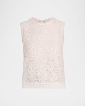 Bellflower Guipure Inset Knit Tank Top
