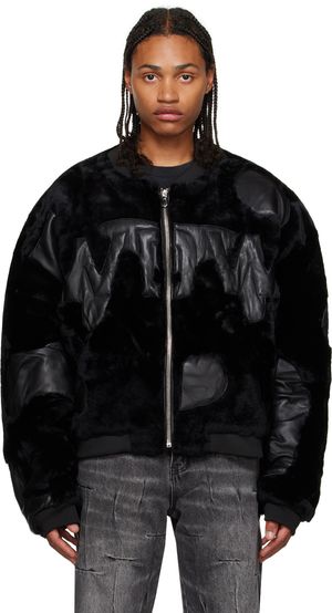 Who Decides War Black WDW Digi Shearling Bomber Jacket