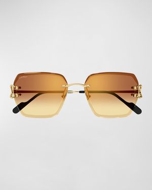 Rimless Metal Butterfly Sunglasses