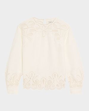 Wendlyn Embroidered Long-Sleeve Top