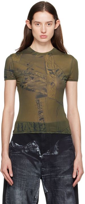 Blumarine Green Printed T-Shirt