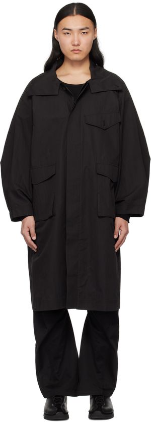 lesugiatelier Black Travel Mac Coat