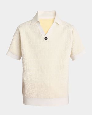 Men's Croc-Patterned Polo Shirt