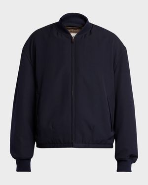 Men's Fenn Wool and Silk Reversible Bomber Jacket