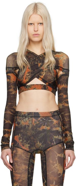 KNWLS Black & Orange Anti Cross Over Blouse