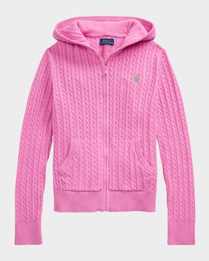 Girl's Mini Cable Knit Sweater, Size S-XL