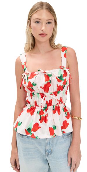 The Lulo Project The Bahia Top Orange Bloom Beige L