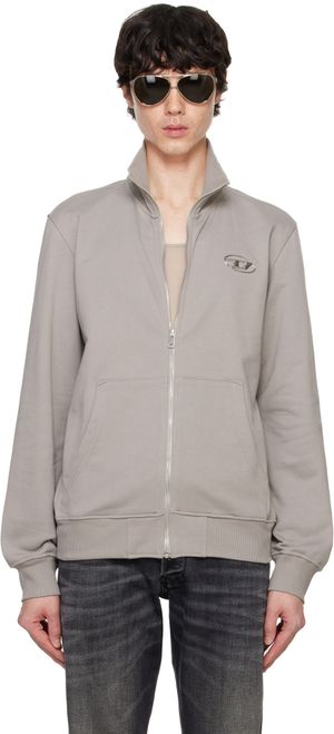 Diesel Pull molletonné S-Ginni-Zip-Od gris
