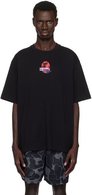 BAPE Black Floral Solid Camo Medium Ape Head T-shirt