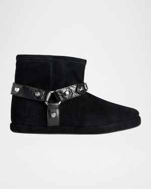 Alaska Soft Shearling-Lined Suede Ankle Booties