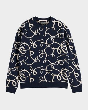 Men's Cotton Ribbon-Print Logo Sweatshirt