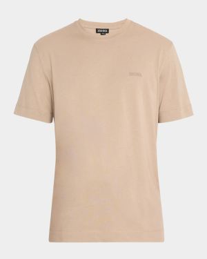 Men's Heather Cotton T-Shirt with Embroidered Logo