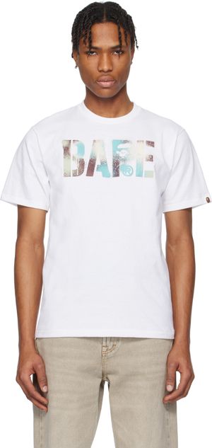 BAPE White Map Camo Stencil 'BAPE' Logo T-shirt