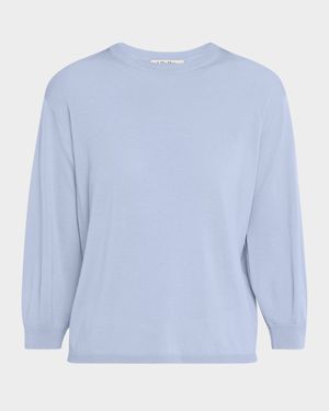Amico Blouson-Sleeve Crewneck Sweater
