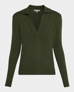 Cashmere Long-Sleeve Polo Sweater
