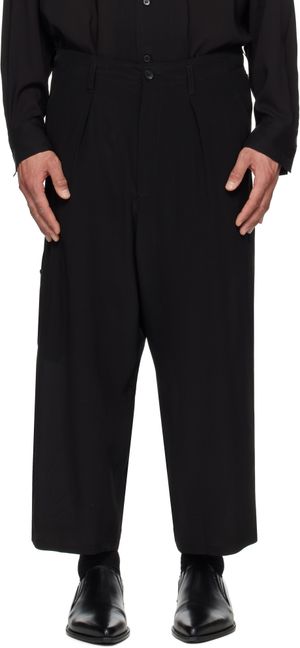 YOHJI YAMAMOTO Black 16M Crepe De Chine R Coin Pocket Trousers