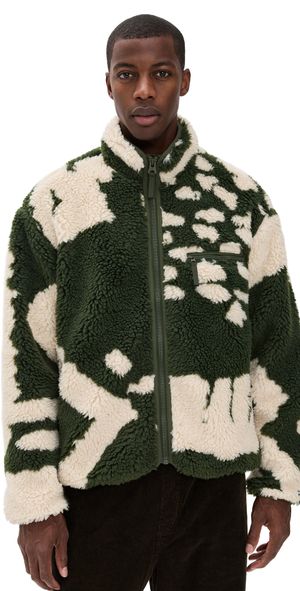 Obey Shaggy Sherpa Jacket Kombu Green Multi M