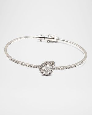 18K White Gold Diamond Bangle, 1.10tcw
