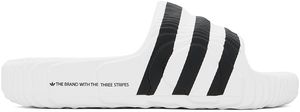 adidas Originals White & Black Adilette 22 Slides