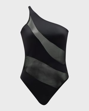 Snake Mesh One-Piece Swimsuit