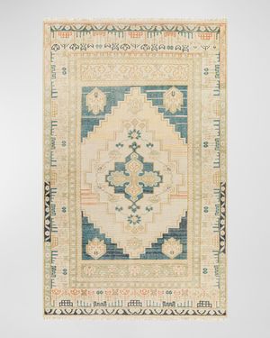 Anadolu Teal Hand-Knotted Rug, 4' x 6'