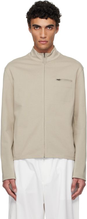 AMOMENTO Beige Slim Fit Pocket Jacket