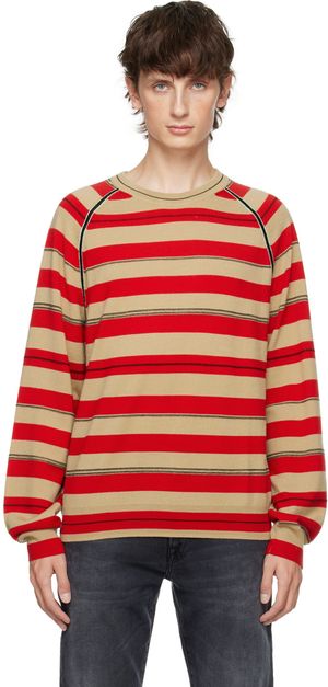 PS by Paul Smith Red & Beige Striped Sweater