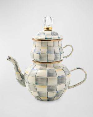 Sterling Check Enamel High Tea