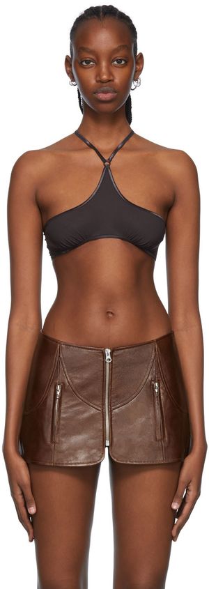 KNWLS Brown Nylon Bra