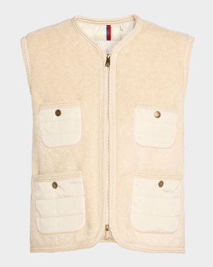 Mimosas Braided Trim Teddy Down Vest