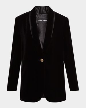 Relaxed Velvet Tuxedo Jacket