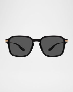 Men's Delon Acetate and Titanium Rectangle Sunglasses