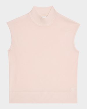 Mock-Neck Fine Gauge Merino Knit Sweater