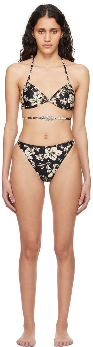 Marine Serre Black & Beige Active Bikini